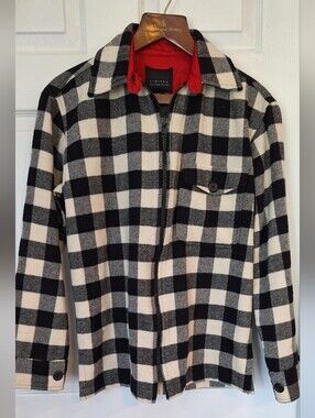 LIMITED Mens 100% Wool Buffalo Plaid Jacket Made in Italy Size Small